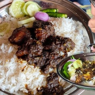 Beef Bhuna, Kala Bhuna or Goat Rejala, Any Two Bhorta, Daal or Mix Vegetable